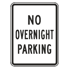 No Overnight Parking Sign