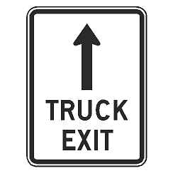 (Up Arrow) Truck Exit Sign