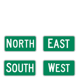 M3 Series North/South/East/West Plaques for Bicycle Facilities