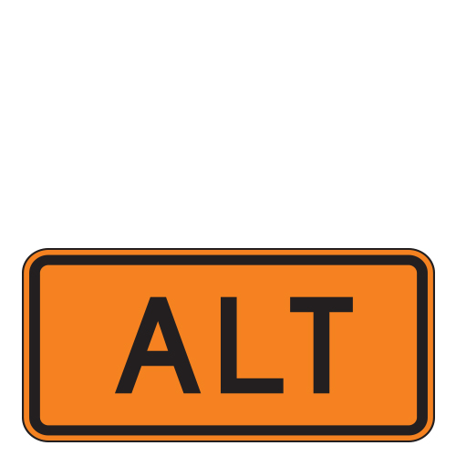Alt (Word) Auxiliary Route Marker Signs for Temporary Traffic Control