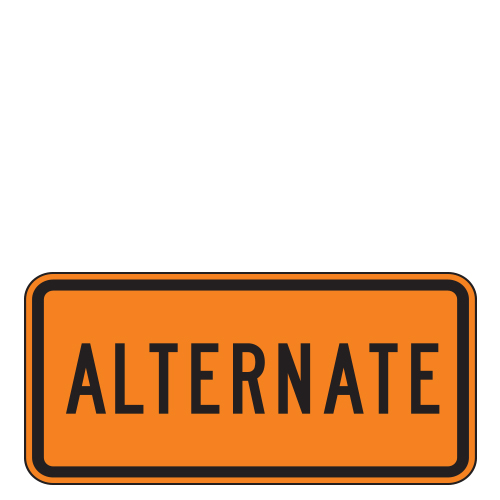 Alternate (Word) Auxiliary Route Marker Signs for Temporary Traffic Control