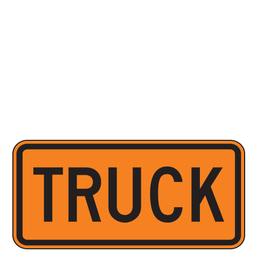 Truck (Word) Auxiliary Route Marker Signs for Temporary Traffic Control