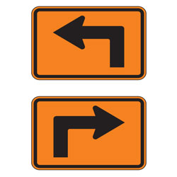 Advanced Turn (Left/Right) Arrow Auxiliary Route Marker Signs for Temporary Traffic Control