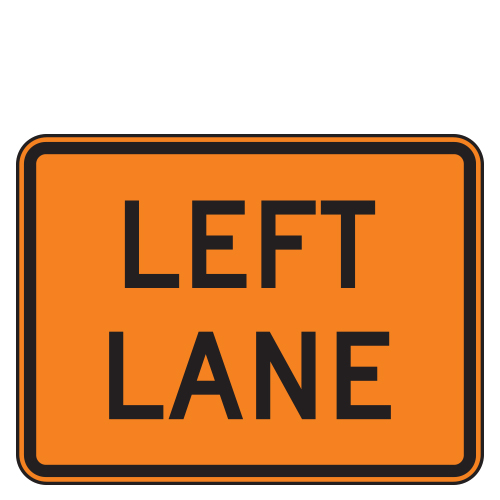 Left Lane Designation Auxiliary Route Marker Signs for Temporary Traffic Control