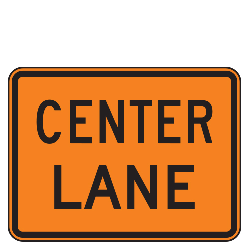 Center Lane Designation Auxiliary Route Marker Signs for Temporary Traffic Control