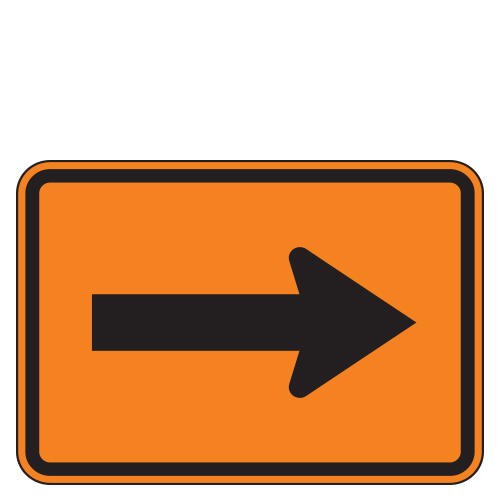 Single Arrow Auxiliary Route Marker Signs for Temporary Traffic Control