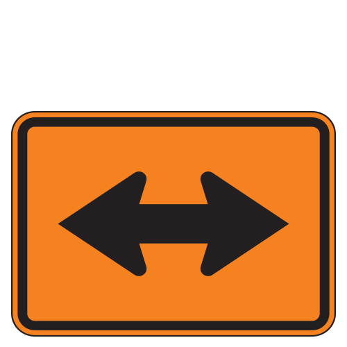 Double Arrow Auxiliary Route Marker Signs for Temporary Traffic Control