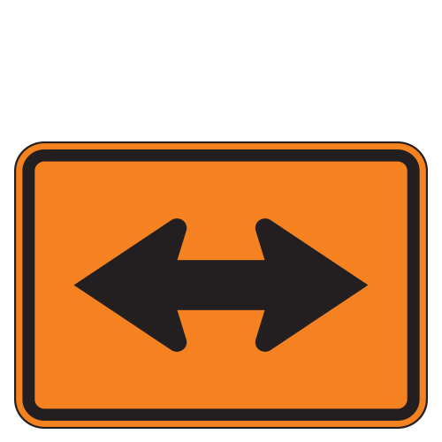 Double Arrow Auxiliary Route Marker Signs for Temporary Traffic Control