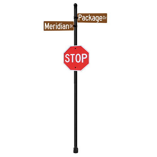 Meridian | Special Mount | 4 Way Intersection with 9" x 30" Blades & Stop Sign Package