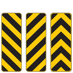 Type 3 Object Markers (Left/Right/Chevron) for Bicycle Facilities