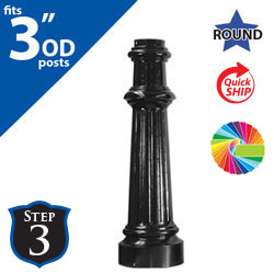 Semi Gloss Powder Painted SB 33 Base (24 Tall) for 3 OD Round Posts | Clarksdale Systems