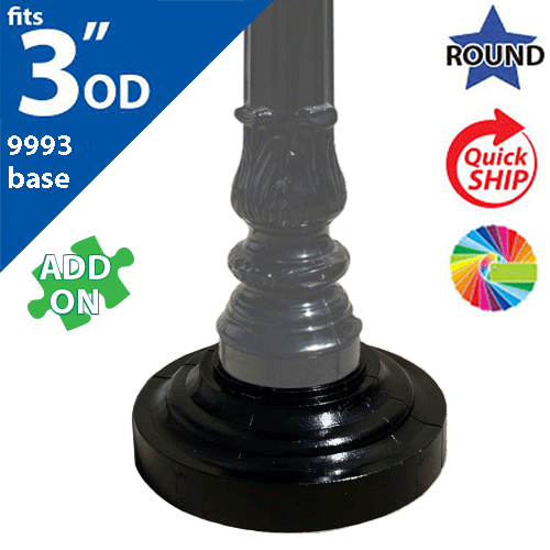 Semi Gloss Powder Painted Base Slipover Cover | #9993 Post Base