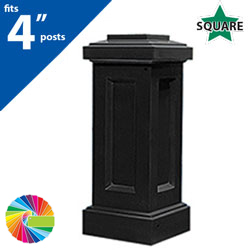 Semi Gloss Powder Painted 2PCQ4 Base (20" Tall) for 4" Square Posts