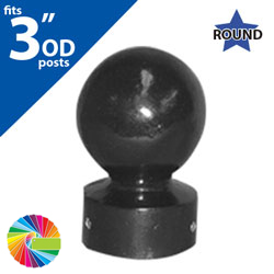 Semi Gloss Powder Painted FINR Ball Cap for 3" OD Round Post