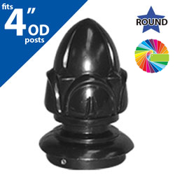 Semi Gloss Powder Painted Acorn Cap for 4" OD Round Post