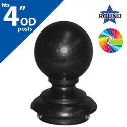 Semi Gloss Powder Painted FINB4 Ball Cap for 4" OD Round Post