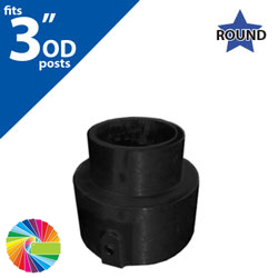 Semi Gloss Powder Painted Sign Bracket Adapter Cap for 3" OD Round Post to 2 3/8" OD Sign Bracket or Cap