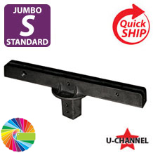 Semi Gloss Powder Painted 12" Jumbo Bracket: 180 Degrees for U Channel Posts