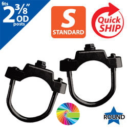 Semi Gloss Powder Painted U Bolt Clamps (Set of 2) for 2 3/8" OD Round Post