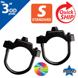 Semi Gloss Powder Painted U Bolt Clamps (Set of 2) for 3" OD Round Post