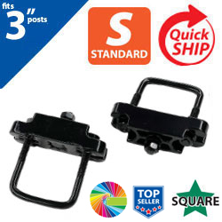 Semi Gloss Powder Painted U Bolt Clamps (Set of 2) for 3" Square Post