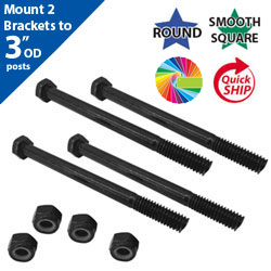 Semi Gloss Powder Painted Hardware Sets for Mounting Brackets to 3" OD Posts