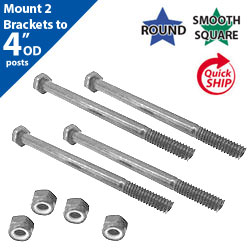 Silver Hardware Sets for Mounting Brackets to 4" OD Posts