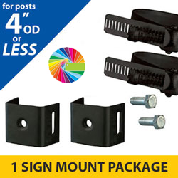 Semi Gloss Powder Painted Snap Lock Assembly and Minus 4 Bracket Sign Mounting Package