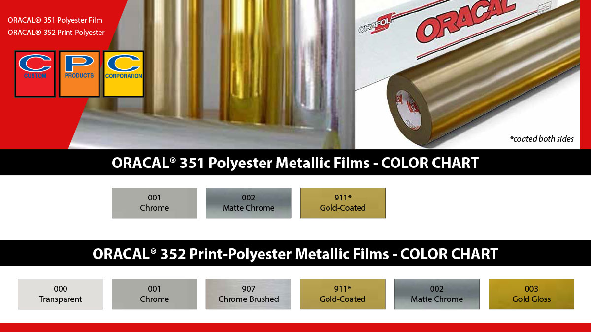 Oracal 351 and 352 Color Chart