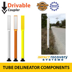Premium Tube Delineators with Coupler for Drivable Base