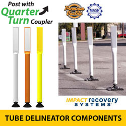 Premium Tube Delineators with Coupler for Quarter Turn Base