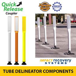 Premium Tube Delineators with Coupler for Quick Release Base