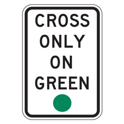 Cross Only on Green Sign