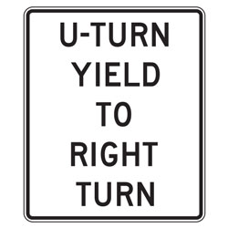 U Turn Yield to Right Turn Sign