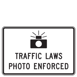 (Camera Symbol) Traffic Laws Photo Enforced Sign