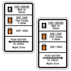 R10 3F Crosswalk Message with Custom Street Name Signs