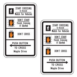 R10 3H Crosswalk Message with Custom Street Name Signs