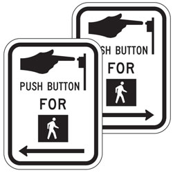 Push Button for Pedestrian Signal Signs