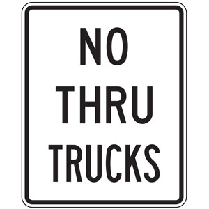 No Thru Trucks Sign