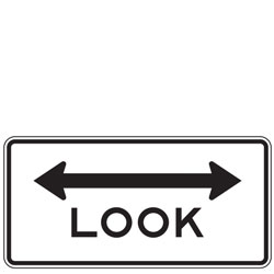 Look (Double Arrow) Signs for Bicycle Facilities