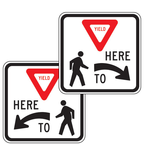Yield Here to Pedestrians (Symbol) Signs