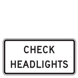 Check Headlights Sign