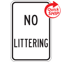 No Littering Traffic Sign