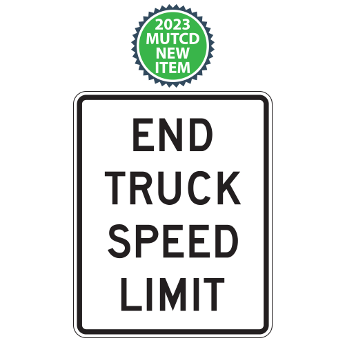 End Truck Speed Limit Signs
