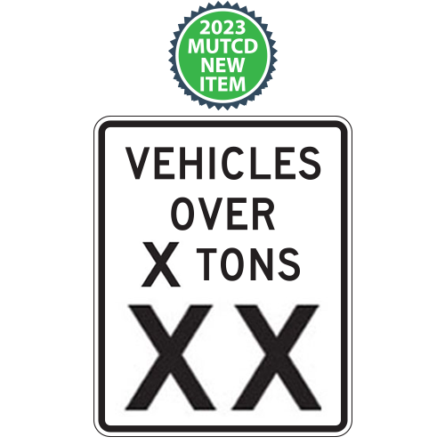 Vehicles Over (X) Tons Speed Limit Plaques