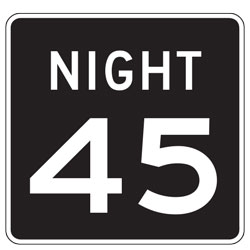 Night Speed Limit Plaques