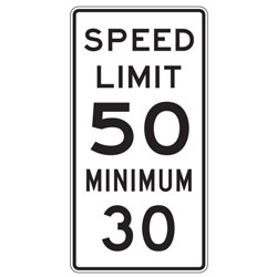 Speed Limit with Minimum Speed Combination Signs