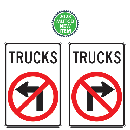 Movement Prohibition | Trucks | No Left or Right Turn Sign