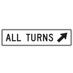 All Turns with Right Diagonal Up Arrow Sign