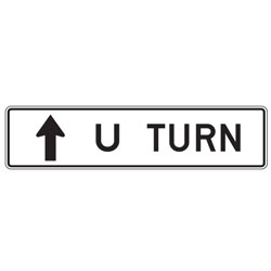 U Turn with Up Arrow Sign